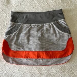 Lululemon Gray and Orange Striped Skirt